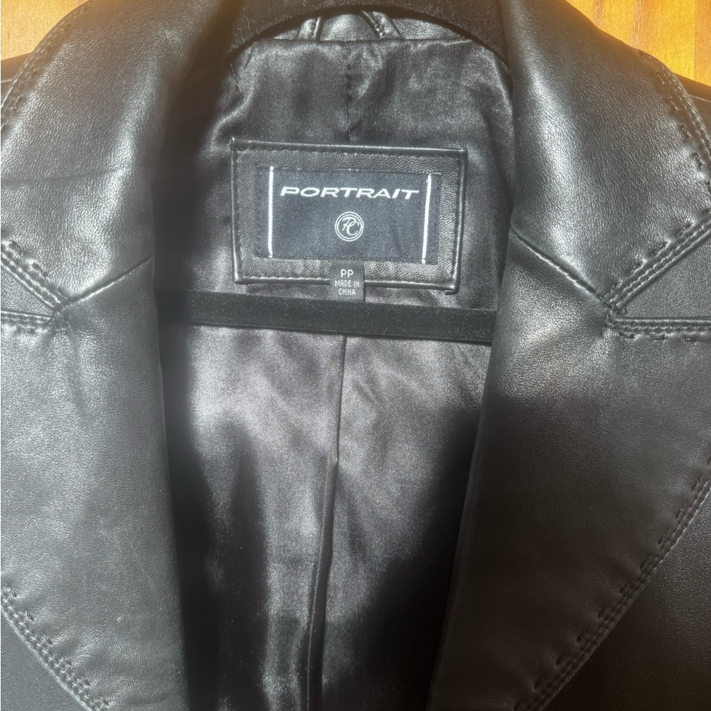 Black Faux Leather Jacket for Women